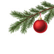 © Ekkarat_Studio - Christmas tree branch with red ball isolated on transparent background, png