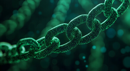 Digital Artwork of Many Chains Made from Binary Code