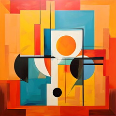 abstract painting with geometric shape