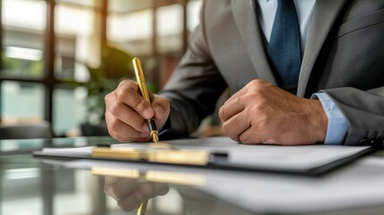 The Businessman Signing Document