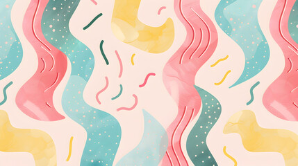 Wall Mural - a colorful abstract painting with a lot of swirls and splatters