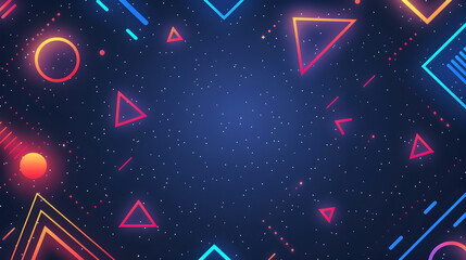 Wall Mural - A colorful background with many different shapes and triangles