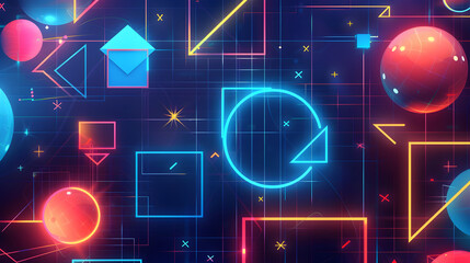 Wall Mural - a colorful background with shapes and squares