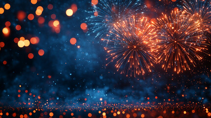 Wall Mural - Beautiful colored festive fireworks close-up against a dark sky 