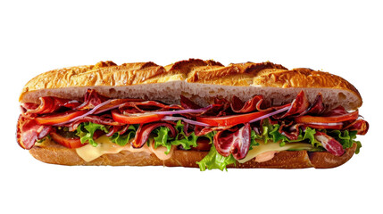 Tall sandwich on transparent background