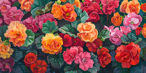 Wall Mural - Vibrant flowers background