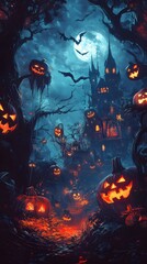 Wall Mural - Halloween party design template for Halloween party poster