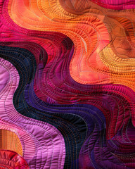 Wall Mural - a colorful quilt with a wave pattern