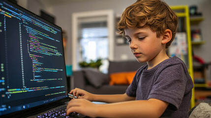 boy testing code on a device these tools leverage large language models and machine learning to anal