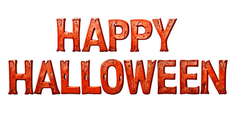 Textured Happy Halloween letters, cut out transparent