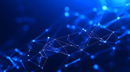 Abstract digital blue background with connecting lines and dots, representing technology, network, or futuristic concepts.