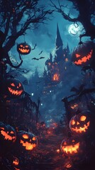 Wall Mural - Halloween party design template for Halloween party poster