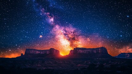 Wall Mural - fire in the night sky