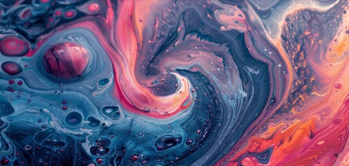 Wall Mural - A painting of a colorful swirl with blue, red, and orange colors