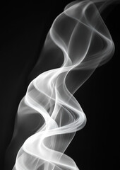 Wall Mural - Abstract curving light wave on solid black