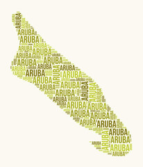 Wall Mural - Aruba regions word cloud. Country logo design. Regions typography style vector image. Aruba colored text cloud. Elegant vector illustration.