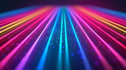 Wall Mural - Abstract Background with Neon Lights and Bokeh Effects for Modern Design Projects