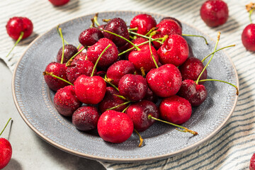 Wall Mural - Raw Red Organic Cherries