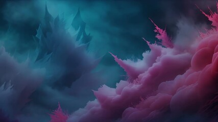 Wall Mural - abstract blue and pink décor