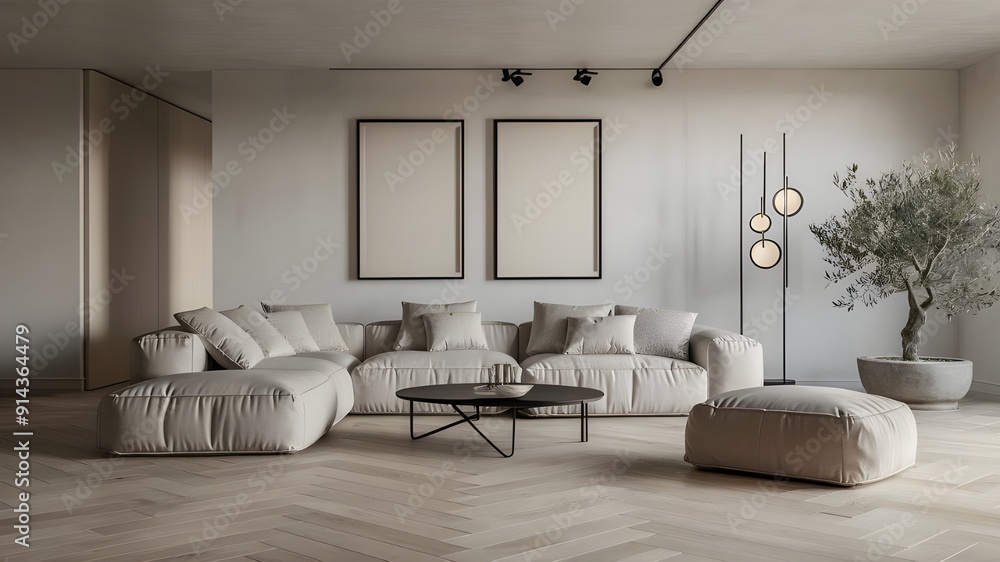 Sleek and modern living room design featuring contemporary furnishings ...