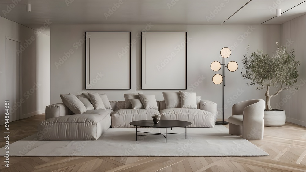 Contemporary living room interior showcasing modern design with sleek ...