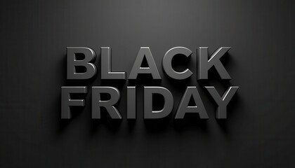 BLACK FRIDAY three dimensional text illustration. Sale event, marketing, advertising concept modern design.