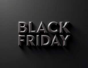 BLACK FRIDAY three dimensional text illustration. Sale event, marketing, advertising concept modern design.