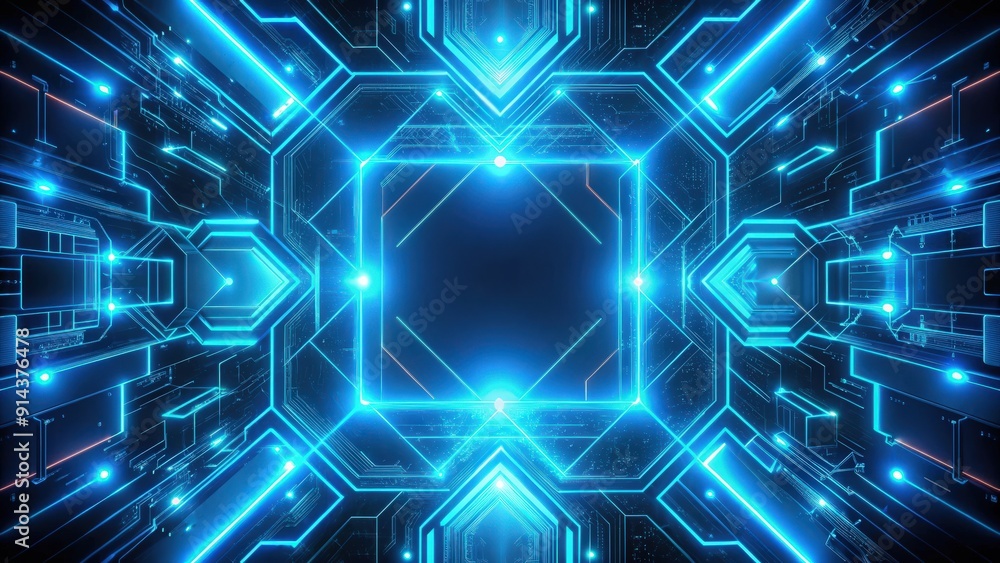 Ultra HD sci-fi blue light neon black background abstract texture black ...