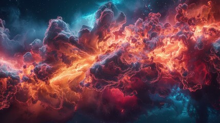 Wall Mural - stunning cosmic nebula with vivid colors in outer space