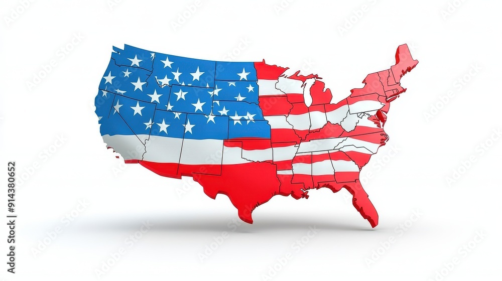 USA map vector with states separated by bold lines, high resolution for ...