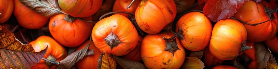 Wall Mural - Autumn Harvest of Delectably Sweet Persimmon Fruit