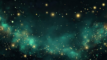 Wall Mural - enchanting turquoise nebula with glittering stars background