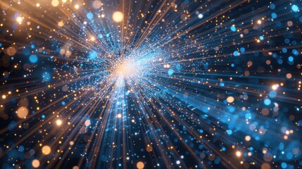 Wall Mural - Hyperspace Tunnel Journey - Abstract Light Speed Travel Background