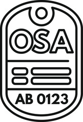 Sticker - Simple line icon of an occupational safety and health administration tag hanging with empty space for your text