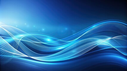 Blue tech background with flowing wave shapes , technology, abstract, digital, design, futuristic, pattern, wave, modern