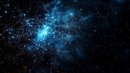 abstract starry scene with glowing constellations and astrological signs, leaving room for copy spac