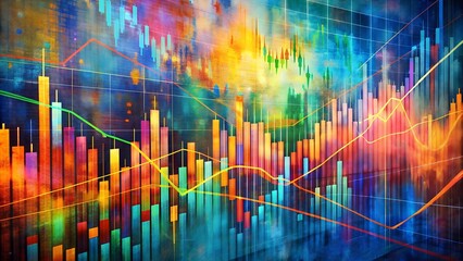 Wall Mural - nocturnal data: a symphony of lines and colors generative ai