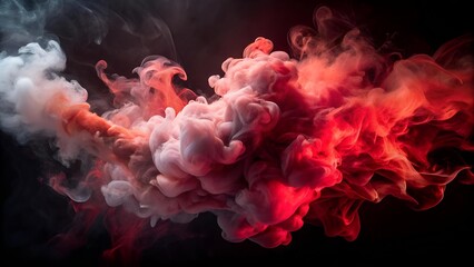 Wall Mural - Crimson Trails: A Symphony of Smoke and Light  AI Generated