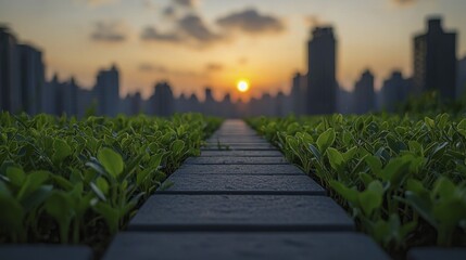 Canvas Print - Harnessing the Power of Green Technologies for a Sustainable Future in Urban Environments