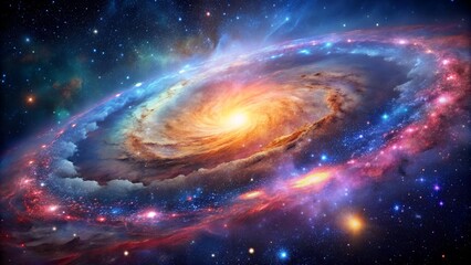 Wall Mural - Cosmic Tapestry: A Symphony of Celestial Hues  Generative AI
