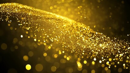 Wall Mural - Golden Particles Glittering in a Magical Light Display