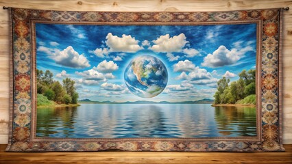 Wall Mural - A Tapestry of Woven Threads: Celebrating the Intertwined Beauty of Nature's Elements  generative AI