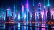 © BOXS - Neon Symphony: A Cyberpunk Cityscape with a Pulsating Soundtrack  Generative AI