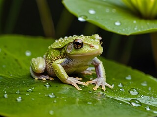 frog on a leaf