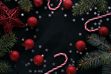 Wall Mural - abstract new year and christmas dark background with place for your text.
