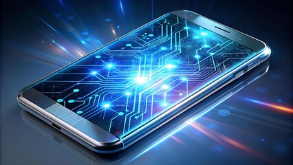 Wall Mural - the quantum lens: a glimpse into the future of mobile technology generative ai