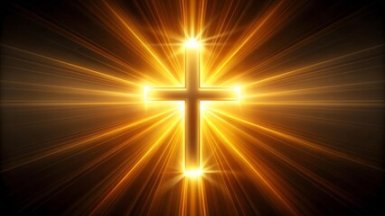 Wall Mural - cross of light: a radiant symbol of hope generative ai