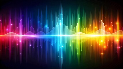 Wall Mural - abstract symphony: a vibrant exploration of sound waves ai generated