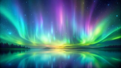 Wall Mural - ethereal aurora borealis: a symphony of celestial hues generative ai
