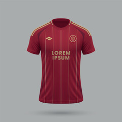 Poster - 3d realistic soccer jersey in Roma style, football shirt template 2024